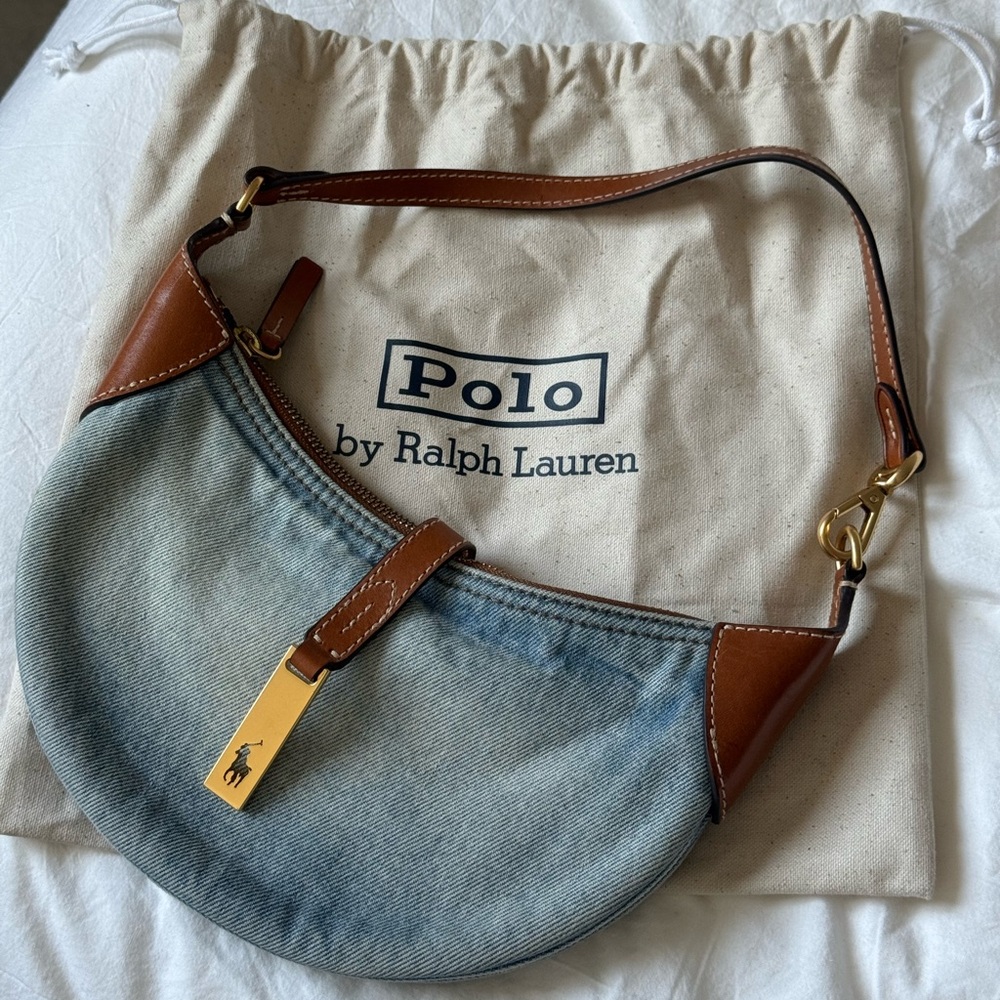 Ralph Lauren Polo ID Bag Denim & Tan Leather LIMITED EDITION